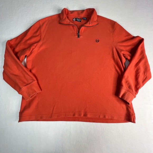 Chaps Other - Chaps Mens XXL Orange‎ Quarter Zip Pullover Cotton Mock Neck Sweater Logo